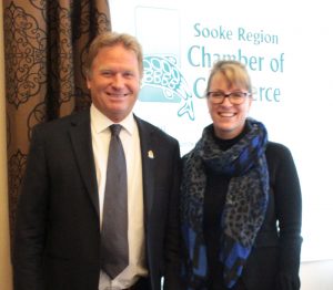 Lanagford Mayor Stew Young & District of Sooke CAO Teresa Sullivan ~ West Shore Voice News photo
