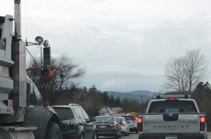 Westbound traffic on Highway 1, heading out of Victoria [Photo: West Shore Voice News]