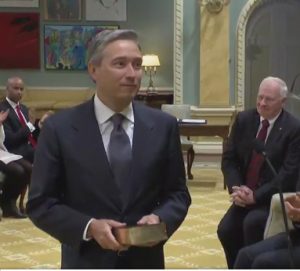 François-Philippe Champagne sworn in as the new Minister of International Trade