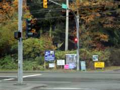 SOOKE – Election signs around and about Sooke election 2018, sooke, municipal election, school trustee, SD62 trustees, election signage, campaign signs
