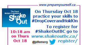 The ‘big one’ dress rehearsal on Thursday, October 18 shakeout bc