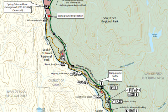 Sooke Potholes walks: Oct 13 & 14 sooke potholes, CRD, map