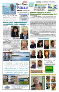 WSV, cover, page 1, September 28 , West Shore Voice News, weekend digest