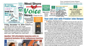 WSV – ‘Year-End Chat with Premier Horgan’ Issue – December 14, 2018 west shore voice news