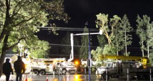 BC Hydro night crews repair lines in Langford BC Hydro, Glen Lake Road, power outage, tree trimming, Langford