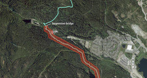 South section of Sooke Hills trail closed due to mudslide Sooke Hills Trial, mudslide, January 2019, CRD