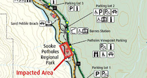 Viewing area at Sooke Potholes partially closed for safety Sooke Potnoles