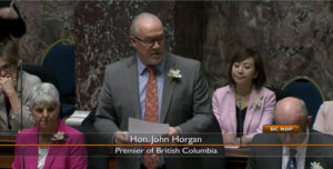 BC Premier John Horgan, Throne Speech