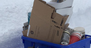 Blue box pickup cancelled in Greater Victoria February 12 due to snow blue box, curbside pickup, snow