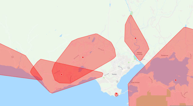 power outages, BC Hydro, Sooke, East Sooke, Metchosin
