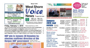 WSV – ‘Nanaimo Wins for Horgan’ Issue – February 1, 2019 February 1, 2019, west shore voice news