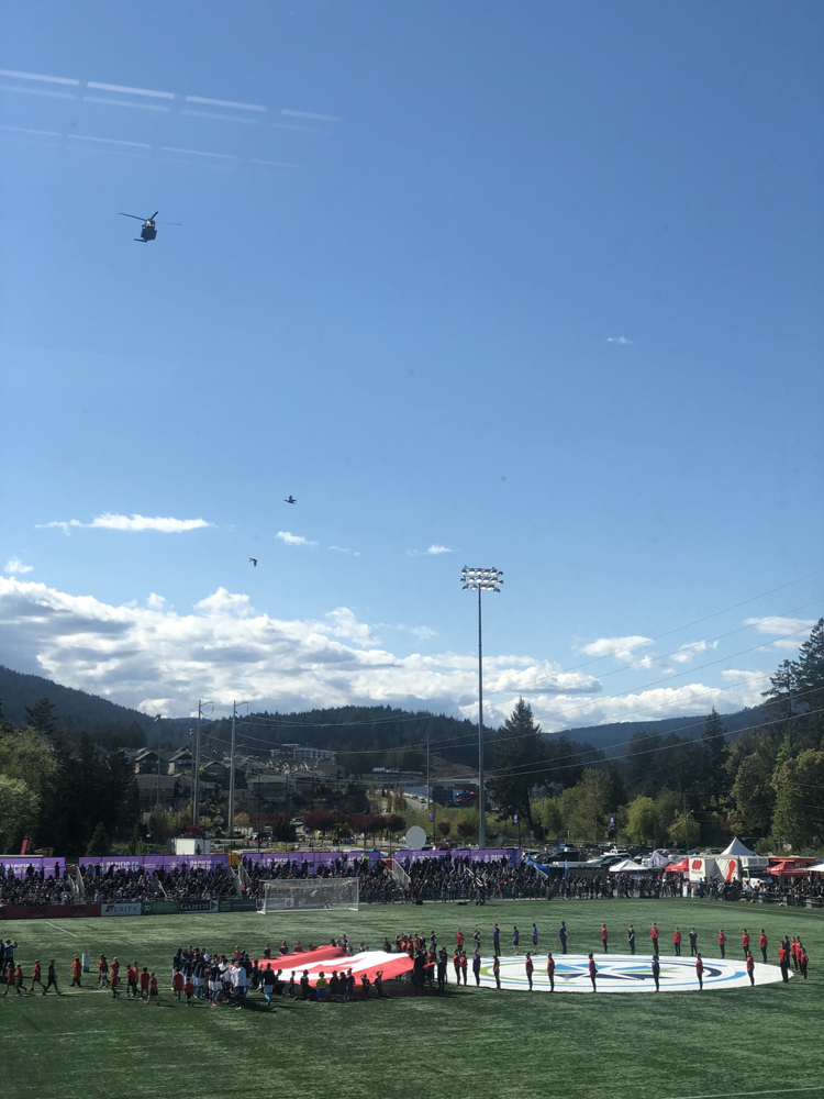 Pacific FC, inaugural game, O Canada, helicopter