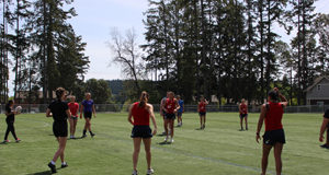 USA women’s rugby team coaches Belmont teens in Langford USA rugby womens sevens, Belmont Secondary