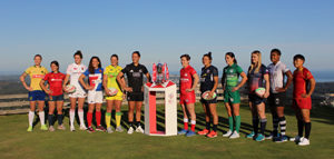 Bird’s eye view for Women’s Sevens rugby captains Team captains, rugby, women's sevens