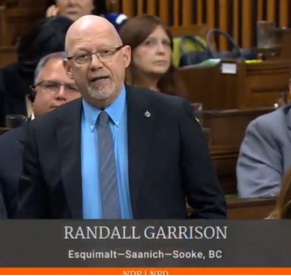 Randall Garrison MP, Esquimalt-Saanich-Sooke