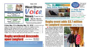WSV – Rugby weekend generates $3.7 million for Langford – May 10 to 13, 2019 West Shore Voice News, May 10 to 13, 2019