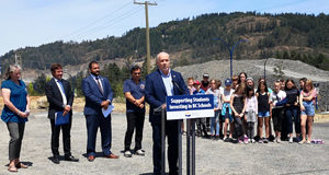 New elementary and middle schools announced for west Langford, plus land for a new high school Premier John Horgan, SD62, new schools, Constellation Ave