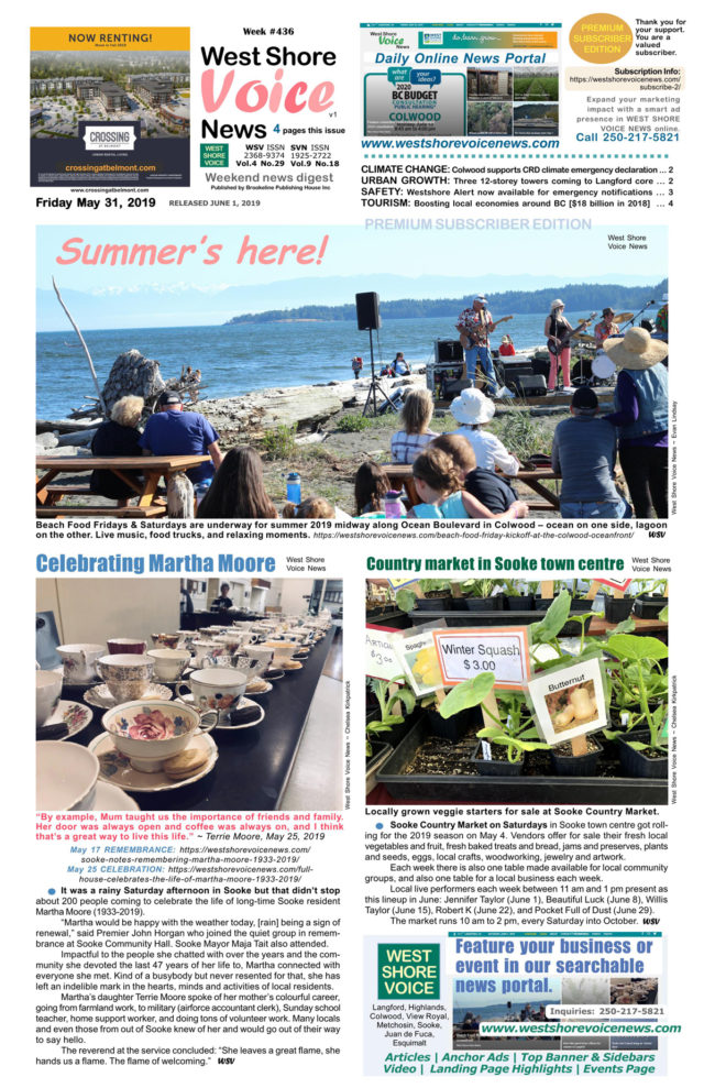 West Shore Voice News, May 31, summer 2019
