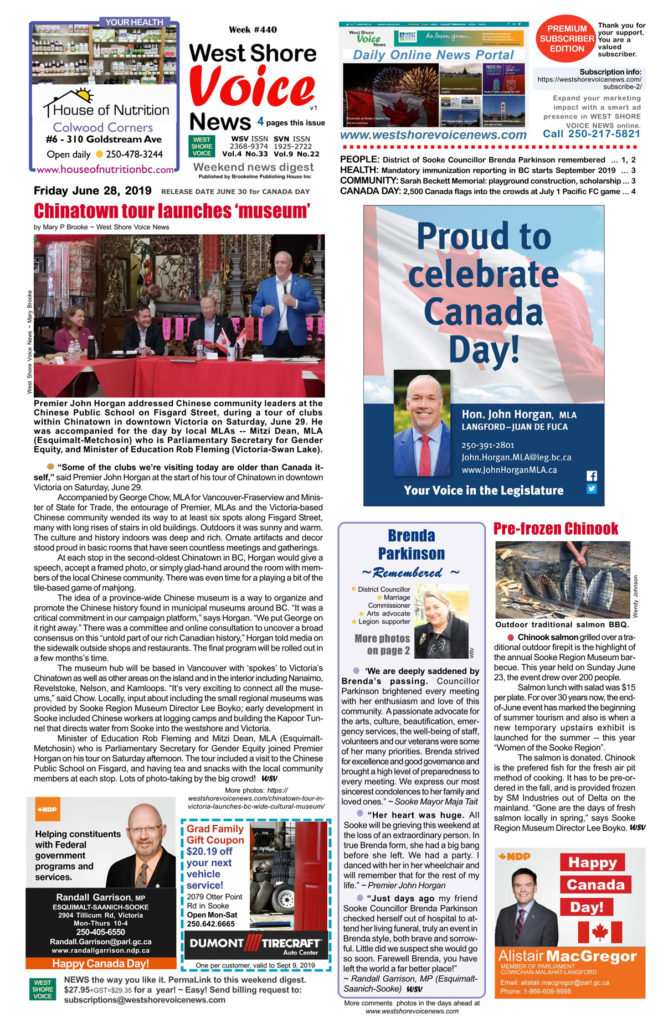 West Shore Voice News, Canada Day 2019