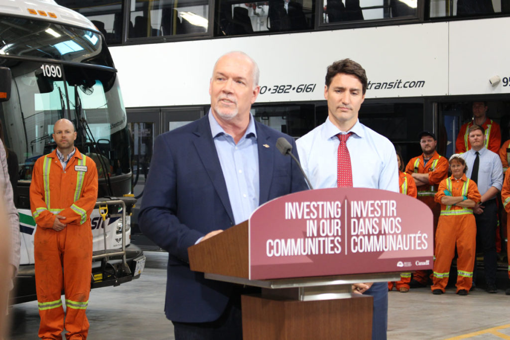 Premier John Horgan, Prime Minister Justin Trudeau, BC Transit