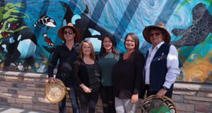 Official opening at new PetroCan owned by T-Sou-ke Nation PetroCan, Sooke, T'Sou-ke, mural