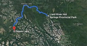 map, Dease Lake, BC