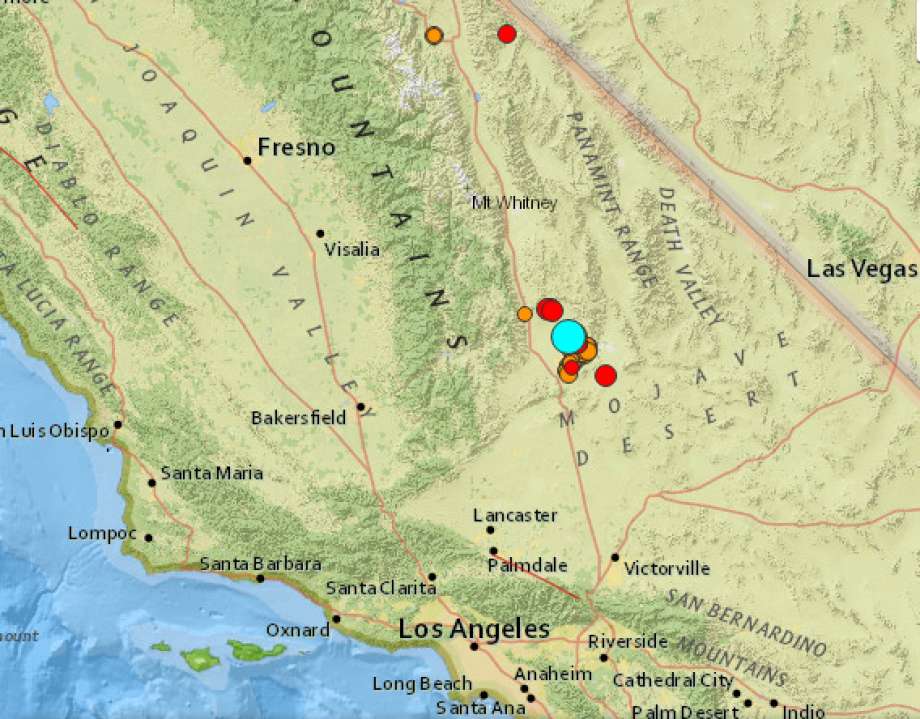 earthquakes, California, July 4 and 5, 2019