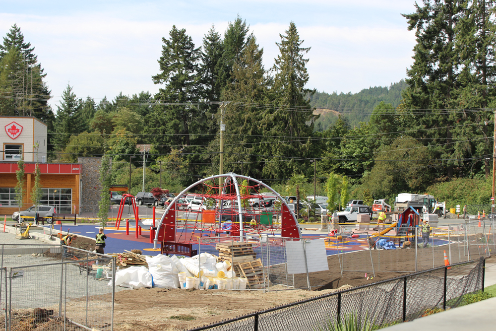 Sarah Beckett Memorial Playground, construction, August 2019