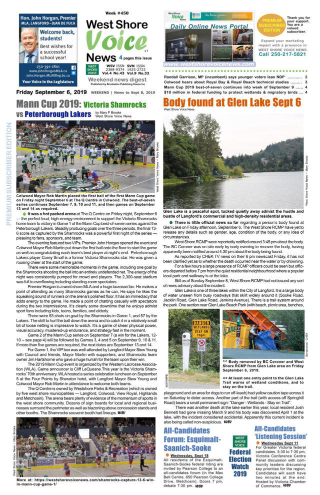 West Shore Voice News, September 6 issue, 2019