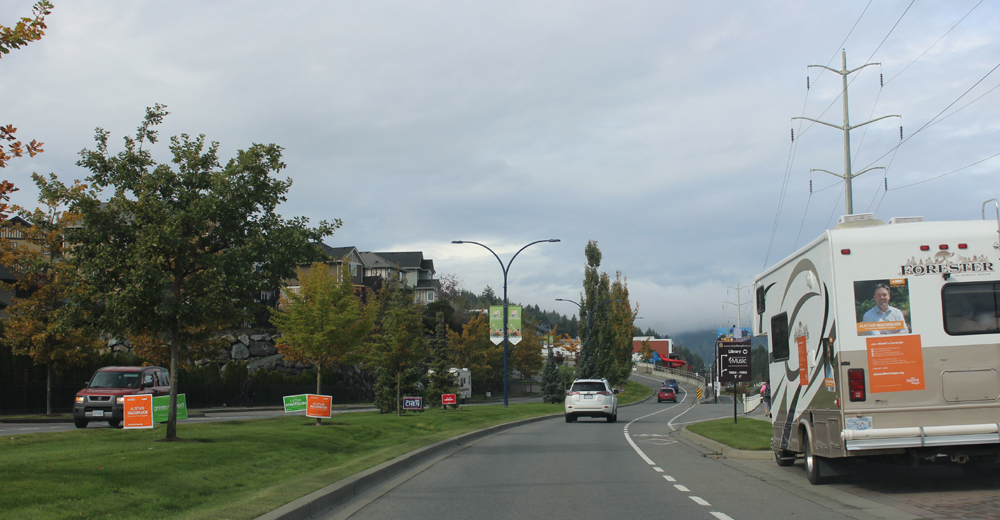 Alistair MacGregor, campaign signage, Westhills, Langford