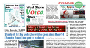 WSV Weekend Digest – December 13, 2019 Issue West Shore Voice News, December 13 2019 issue, cover image