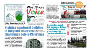 WSV Weekend Digest – December 20, 2019 Issue page one, West Shore Voice News, December 20th 2019