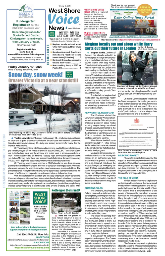 West Shore Voice News, January 17 to 19, 2020 edition
