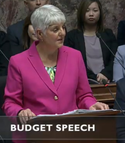 Finance Minister Carole James, Budget 2020