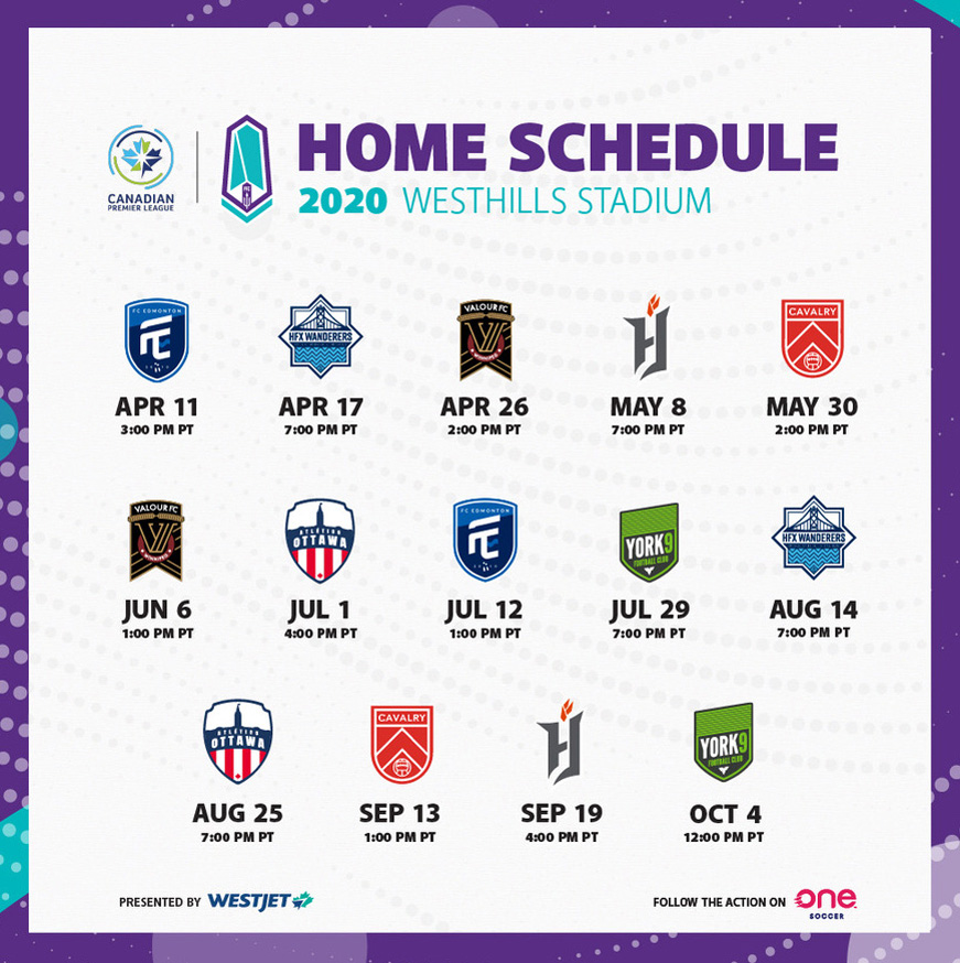 Pacific FC Home Schedule 2020