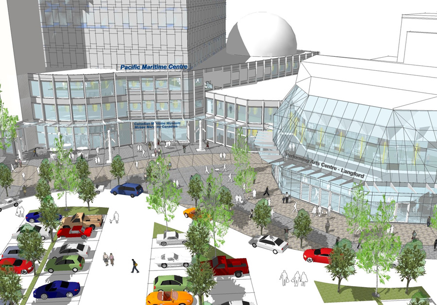 Pacific Maritime Centre - plaza view, artist's rendering