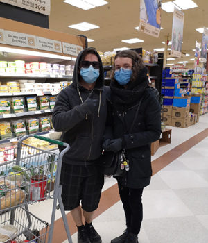 COVID-19, masks and gloves, grocery shopping