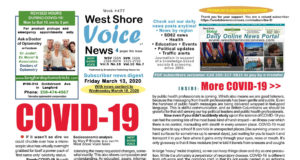 WSV Digest – March 13 to 18, 2020 Issue West Shore Voice News, March 13 to 18, 2020