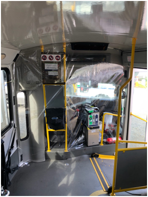 vinyl protection, driver area, BC Transit, bus