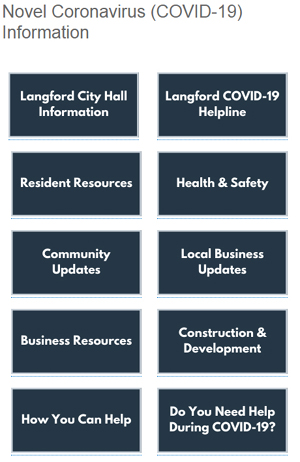 City of Langford, COVID page