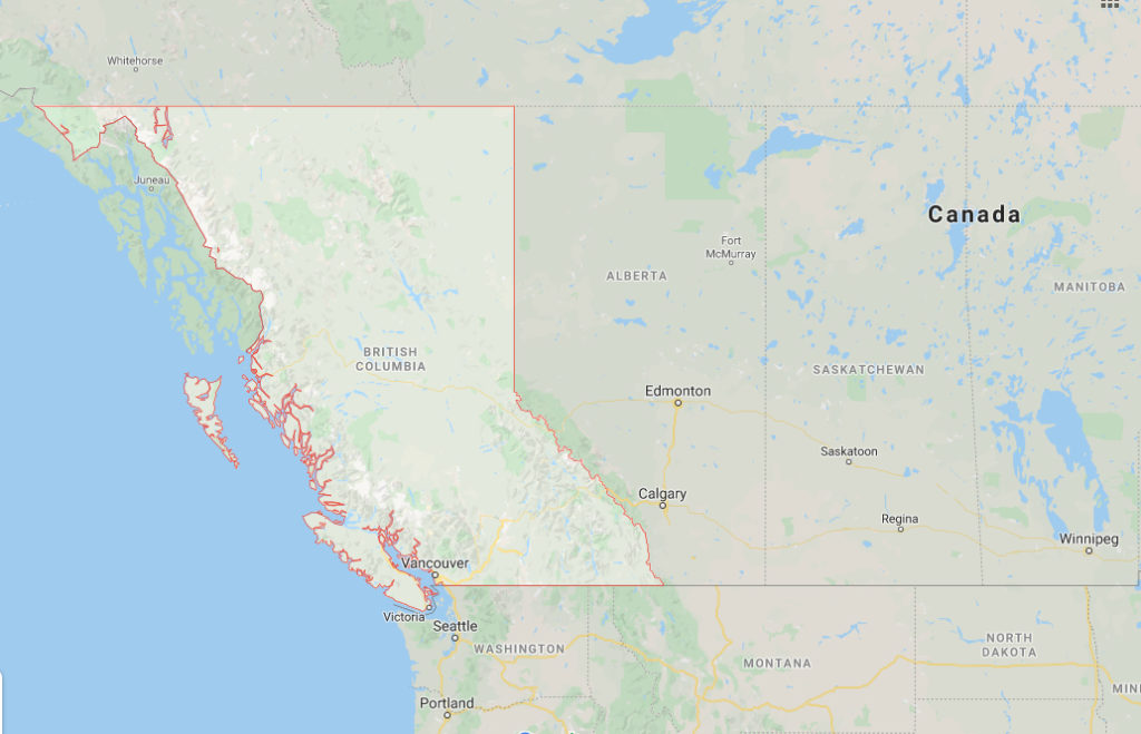 map, British Columbia