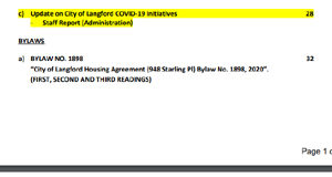 Langford Council to discuss COVID-19 action update at April 6 meeting Langford council agenda, COVID-19, April 6 2020