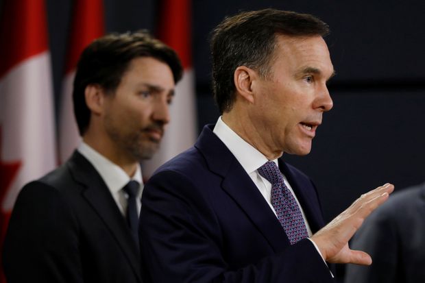 Trudeau and Morneau, March 2020