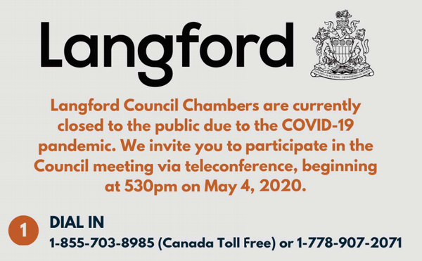 Langford city council meeting, May 4, 2020