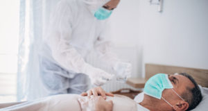 Premier’s office outlines 2020 COVID pandemic record on seniors & health care Man in hospital with COVID-19