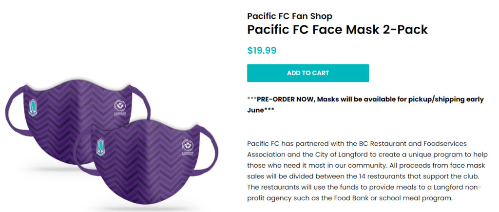 Pacific FC, face mask
