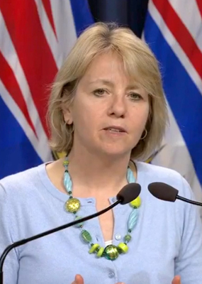 BC Provincial Health Officer, Dr Bonnie Henry