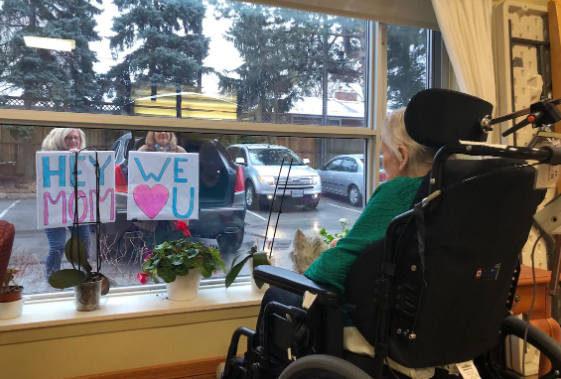 Mother's Day, window, signs, care home