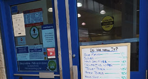 Bare-bones shopping during COVID-19 London Drugs, Colwood, June 4 2020