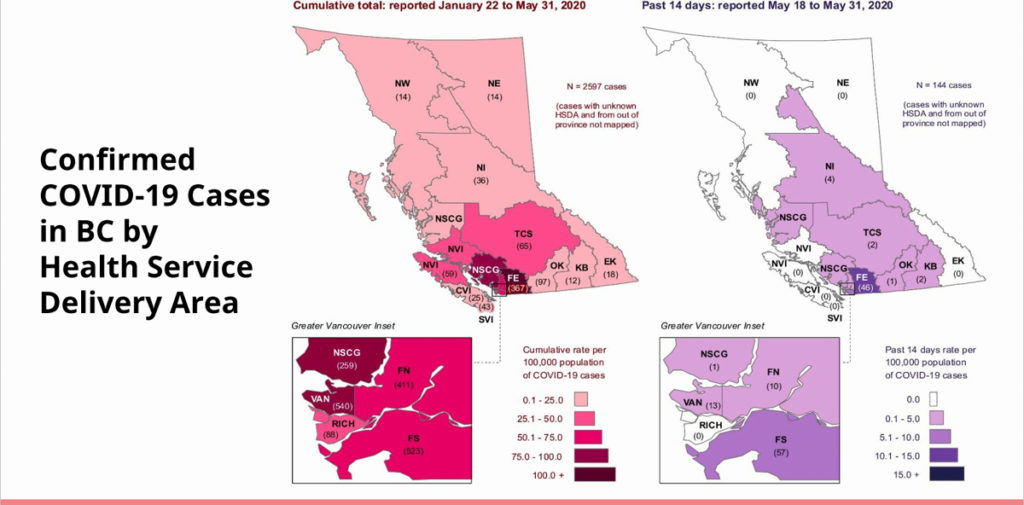 Confirmed COVID-19 Cases in BC by Health Service Delivery Area